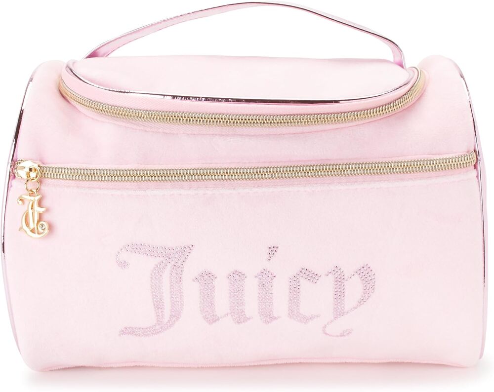 Juicy Couture Zippered Hanging Travel Cosmetic Bag with Pockets